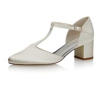 Rainbow Club Zapatos de Novia Rosita - Corte salón, Mujer, satén Ivory Crema - número 36 UE (3 UK)