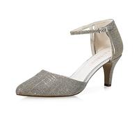 Rainbow Club Zapatos de Novia Sarina - Corte salón, Ivory/Dorado Metalizado, Zapatos de Boda, Pulsera, satén, Acolchado cómodo - número 43 UE (10 Reino Unido)