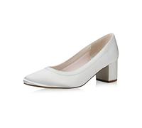 Rainbow Club Zapatos de Novia Wendie - Corte salón Mujer, Ivory/Crema, satén, Acolchado cómodo, Zapatos de Boda, tacón de Bloque - número 38.5 UE (5.5 Reino Unido)