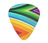 Rainbow Color Stripe StOlmx Guitar Pick Set - Full Print Design, 3 Thicknesses Available