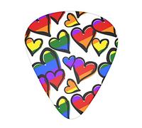 Rainbow Colored Gay Pride Hearts Advanced guitar pick 12 piezas Tres espesores para bajo, guitarra eléctrica, bolsa de guitarra acústica