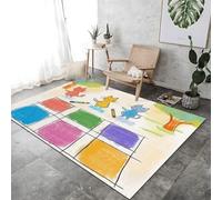 Rainbow Colores Alfombras, Alfombra De La Alfombra De Interior Cartoon Gatito Diseño De Hophotch Grande Transpirable Y Suave para La Sala De Estar,