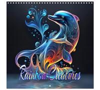 Rainbow Creatures - Calendario de pared de 12 x 60 cm (abierto, 30 x 60 cm), diseño de CALVENDO 12 meses