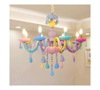 Rainbow Crystal Chandelier Art Candle Pendant Light Colorful Hanging Lamp Ceiling Lighting Fixture for Girl Bedroom Living Room Coffee Shop Chi(8 Head * 60cm)