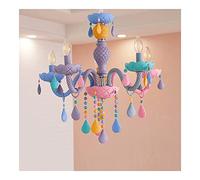 Rainbow Crystal Chandelier Art Candle Pendant Light Colorful Hanging Lamp Ceiling Lighting Fixture for Girl Bedroom Living Room Coffee Shop Chi(5 Head * 55cm)