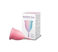 Rainbow Cup, taza menstrual fabricada en Italia, de silicona médica sin látex y aditivos, cómoda, ecológica, segura, además de variantes, copa menstrual suave, color ciclamen, talla 1