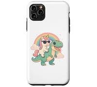 Rainbow Cute Unicorn Riding T-rex Dinosaur Men Women Kids Carcasa para iPhone 11 Pro Max