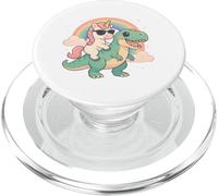Rainbow Cute Unicorn Riding T-rex Dinosaur Men Women Kids PopSockets PopGrip para MagSafe
