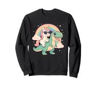 Rainbow Cute Unicorn Riding T-rex Dinosaur Men Women Kids Sudadera