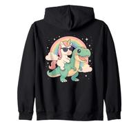 Rainbow Cute Unicorn Riding T-rex Dinosaur Men Women Kids Sudadera con Capucha