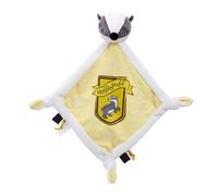 Rainbow Designs Harry Potter Hufflepuff - Manta cómoda para recién Nacidos, edredón de Felpa Suave con Cabeza de tejón y Escudo - Manta para bebé con Esquinas anudadas y Etiquetas táctiles