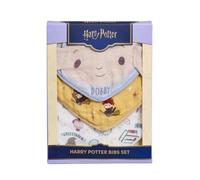 Rainbow Designs Juego de babero de Harry Potter - 3 baberos suaves con personajes del mundo mágico incluyendo Hermione, Ron y Dobby - Baberos absorbentes en caja de recuerdo para baby showers y recién
