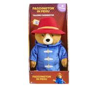Rainbow Designs Paddington Bear - Oso de peluche parlante de la película Paddington Bear con 5 frases, sombrero rojo y abrigo de lona azul, compañero de peluche para aventuras de juego