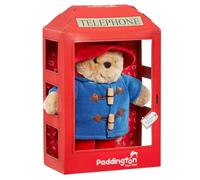 Rainbow Designs Paddington Bear - Peluche de oso en caja de teléfono británica, peluche con sombrero rojo, abrigo de lona azul y botas de Wellington, animal de peluche coleccionable en embalaje