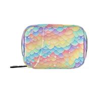 Rainbow Dragon Scales - Bolsa médica brillante con compartimentos desmontables, organizador de píldoras medicinales
