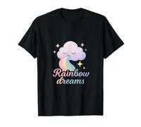 Rainbow Dreams Pastel Cloud Anime Arte Gráfico Camiseta