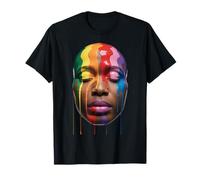 Rainbow Drip Retrato Colorido Expresión LGBTQ Mujeres Hombres Camiseta