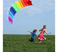 Rainbow Dual Line Professional Stunt Power Kite, Cometa Deportiva Suave con Asas con Líneas Dobles de 30 M, Adecuada para Volar en Espacios Abiertos Al Aire Libre(1.4 Meters)