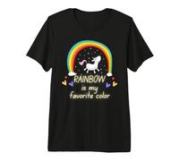 Rainbow es mi Color Favorito, Unicornio Bailando en Rosa Camiseta Premium
