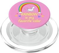 Rainbow es mi Color Favorito, Unicornio Bailando en Rosa PopSockets PopGrip para MagSafe