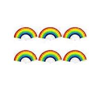 Rainbow Fan, 6 Pcs Dance Decoration Hand Fan Summer Rainbow Fan Decorations Folding Fan