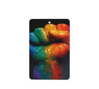 Rainbow Fist Pride Colors - Ambientadores para coche, 4 unidades, tarjetas perfumadas colgantes, tarjetas perfumadas para coche, tabletas de aromaterapia