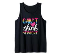 Rainbow Flag Can't Think Straight Pink Heart LGBTQ Camiseta sin Mangas