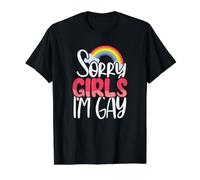 Rainbow Flag Igualdad Lo Siento Chicas Soy Gay LGBTQ Camiseta gráfica económica, Hombre, Negro, M