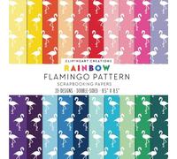 Rainbow Flamingo Pattern Scrapbook Papers: For Scrapbooking, Double Sided Craft Paper, Decorative DIY Junk Journals, Decoupage
