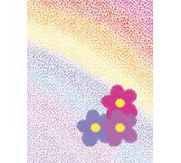 Rainbow Flowers Notebook: 8.5" x 11" Wide Ruled Composition Book with 120 Pages - Colorful Rainbow Floral Design