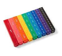 Rainbow Fraction Tower Cubes - Manipulativos matemáticos de 51 piezas - Aprendizaje de fracciones equivalentes, herramientas interactivas para niños y profesores
