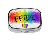 Rainbow Gay Pride LGBTQ, pastillero con 2 compartimentos, organizador portátil