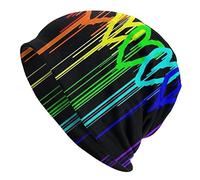 Rainbow Gay Pride Rainbow Heart Love is Love Beanie Chemo Hat Cancer Headwear Sombreros de Punto Baggy Slouchy Scarf Cap para Adultos Mujeres Hombres