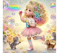 Rainbow Girl DIY - Kit de arte de diamante con forma especial parcial de 30