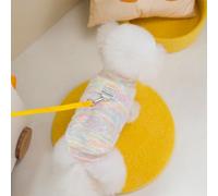 Rainbow Gradient Thermal Knit Dog Sweater 3-Pack for Girl Puppy, Chihuahua Yorkie XL, D-Ring Leash Hole, Gift-Ready Small Dog Winter Clothes,Pink