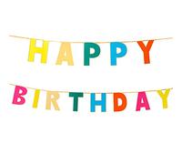 Talking Tables Guirnalda de Feliz cumpleaños arcoíris Suministros de decoración de Fiesta Rainbow Happy Birthday Garland (3M), Papel, Rbgarland