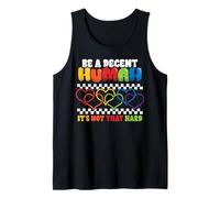 Rainbow Heart Be Decent Human Not Hard LGBT Mes del Orgullo Camiseta sin Mangas