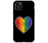 Rainbow Heart Pulse Beat Life Love Queer Community Unity Carcasa para iPhone 11 Pro MAX