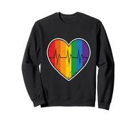 Rainbow Heart Pulse Beat Life Love Queer Community Unity Sudadera