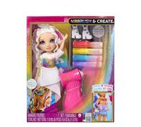 RAINBOW HIGH Air Brush & Create - 1 Muñeca de Moda DIY con Kit de Aerógrafo, Rotuladores Arco Iris Lavables, Pelo Largo, Ojos Morados, Juego Creativo para Niños de 4 a +12 Años