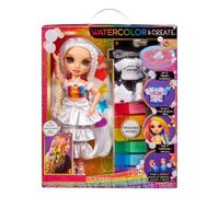 RAINBOW HIGH Watercolour & Create DIY Muñeca de Moda con Acuarelas Lavables y Kit de Tinte - Ojos Marrones, Pelo Rizado, Top y Zapatos Extra - Colorea, CREA, Juega, Aclara y Repite - Niños 4-12+ Años