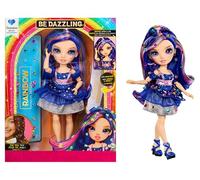 RAINBOW HIGH Be Dazzling - Genevieve Bleue - Muñeca de Moda Azul de 28 cm con Herramienta para Deslumbrar, Gemas Brillantes y Accesorios de Estilismo