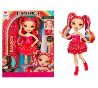 Rainbow High Be Dazzling - Vivienne Rouge - Muñeca de Moda Roja de 28 cm con Herramienta para Deslumbrar, Gemas Brillantes y Accesorios de Estilismo