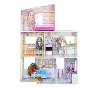 Rainbow High Color & Play 3-Story Doll House - Diseña Todas Las Paredes y Suelos con Rotuladores Lavables, Juego de Madera con Muebles de Juguete y Accesorios, Regalo para Niños +4 Años