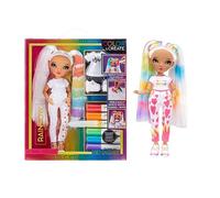 Rainbow High Colour & Create Fashion Muñeca DIY - Ojos verdes, coletas, top y zapatos extra y rotuladores lavables arcoiris - Colorea, crea, juega, aclara y repite - Para niños y niñas de 4 a 12 años