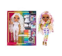 RAINBOW HIGH Colour & Create Muñeca Fashion DIY - Ojos morados, Pelo Rizado, Top y Zapatos Extra, rotuladores Lavables Arcoiris - Colorea, CREA, Juega, aclara y Repite - para niños y niñas de 4 a 12