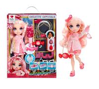 RAINBOW HIGH Creative Crystals Bella - Muñeca de Moda Rosa de 28 cm con Kit para Accesorios de Cristal Make It, Anillo, Bricolaje, Manualidades, Juego de Resina, para Niños +8 Años, NO Comestible