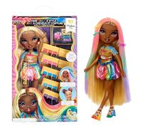 RAINBOW HIGH Muñeca Hair Chalk & Style - Meline - Muñeca Rainbow & Gold de 28 cm, Tiza Lavable para el Pelo, Colorea, Peina, Juega, Aclara y Repite, para Niños de 4 a 12 Años o Más