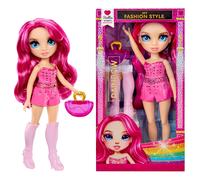 RAINBOW HIGH My Fashion Style Doll - Stella - Muñeca de Moda Coleccionable y articulada de 28 cm Color Fucsia con Conjunto de Ropa, Bolso y Botas, Juguete para +4 años