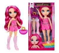 RAINBOW HIGH My Fashion Style Doll - Stella - Muñeca de Moda Coleccionable y articulada de 28 cm Color Fucsia con Conjunto de Ropa, Bolso y Botas, Juguete para +4 años